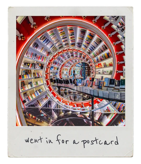 went in for a postcard